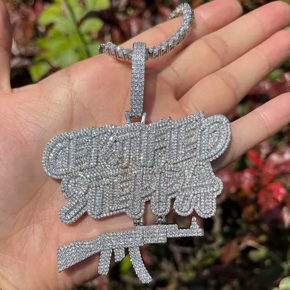 Iced Out Certified Steppa AK47 Pendant with 20inch Tennis Chain